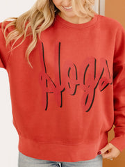 Hogs Barbie Red Hi-Dive Oversized Crew Sweatshirt