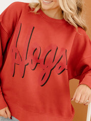 Hogs Barbie Red Hi-Dive Oversized Crew Sweatshirt