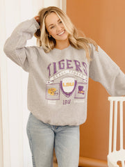 LSU Tigers Prep Patch Gray Thrifted Sweatshirt