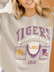 LSU Tigers Prep Patch Gray Thrifted Sweatshirt