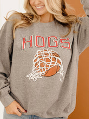 Hogs Basketball Fling Puff Ink Gray Thrifted Sweatshirt