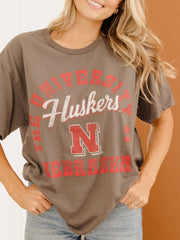 Nebraska Huskers Draft Charcoal Thrifted Tee