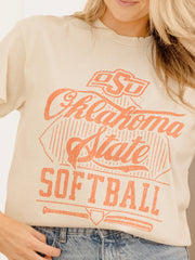 OSU Softball Off White Thrifted Tee