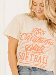 OSU Softball Off White Thrifted Tee