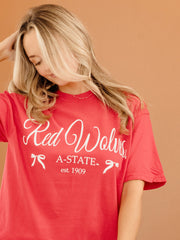 Arkansas State Red Wolves Established Bows Red Tee