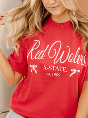 Arkansas State Red Wolves Established Bows Red Tee