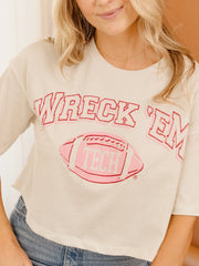 Texas Tech Wonka Football Off White Cropped Tee