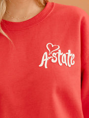 Arkansas State Red Wolves Lyric Puff Ink Red Sweatshirt