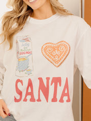 Christmas I Heart Santa White LS Tee