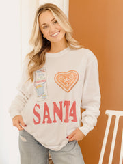 Christmas I Heart Santa White LS Tee