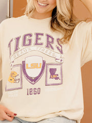 LSU Tigers Prep Patch Off White Thrifted Tee