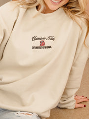 Bama Embroidered Script Cream Sweatshirt