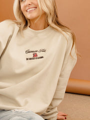 Bama Embroidered Script Cream Sweatshirt