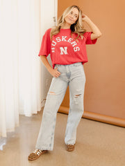 Nebraska Huskers Mega Arch Red Tee