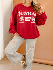 OU/SEC TAP Crimson Thrifted Sweatshirt