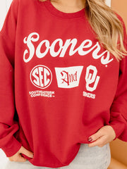 OU/SEC TAP Crimson Thrifted Sweatshirt