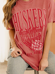 Nebraska Huskers Big Basketball Red Tee