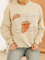 Rolling Stones Texas Longhorns Stoned Sand Thrifted Sweatshirt