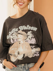 Willie Nelson Night Sky Smoke One Size Oversized Tee