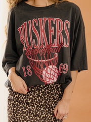 Nebraska Huskers Big Basketball Smoke One Size Tee