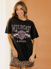 KSU Wildcats Pep Rally Black Thrifted Tee