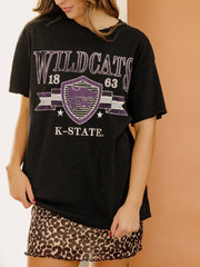 KSU Wildcats Pep Rally Black Thrifted Tee