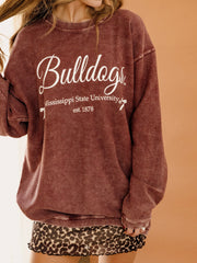 Mississippi State Bulldogs Established Bows Maroon Corded Crew Sweatshirt