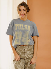 TU Tulsa Golden Hurricane Player Blue Jean Tee