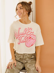 Rolling Stones Texas Tech Malibu Puff Ink Off White Cropped Tee