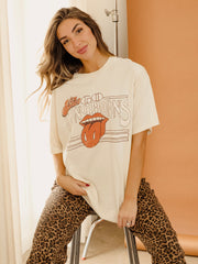 Rolling Stones Longhorns Stoned Off White Thrifted Tee