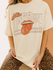 Rolling Stones Longhorns Stoned Off White Thrifted Tee