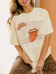 Rolling Stones Longhorns Stoned Off White Thrifted Tee