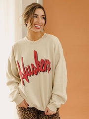 Nebraska Huskers Barbie Sand Thrifted Sweatshirt