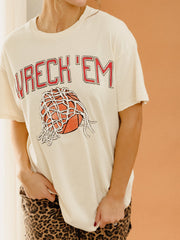 Texas Tech Basketball Fling Puff Ink Off White Thrifted Tee