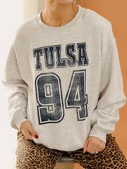 TU Golden Hurricane Player Ash Gray Thrifted Sweatshirt