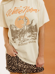 Willie Nelson Country Willie Off White Thrifted Tee