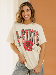 ASU Red Wolves Helmet Fade Off White Thrifted Tee