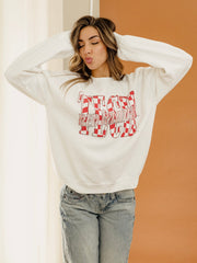 Texas Tech Twisted Check White Thrifted Sweatshirt