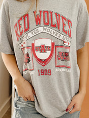 ASU Red Wolves Prep Patch Gray Thrifted Tee