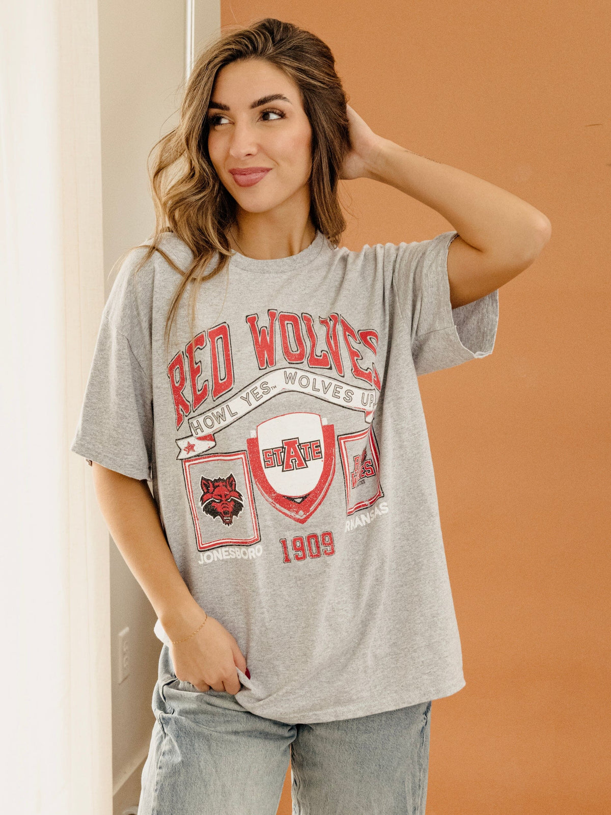 ASU Red Wolves Prep Patch Gray Thrifted Tee