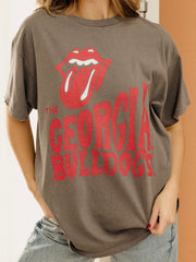 Rolling Stones UGA Bulldogs Dazed Charcoal Thrifted Tee