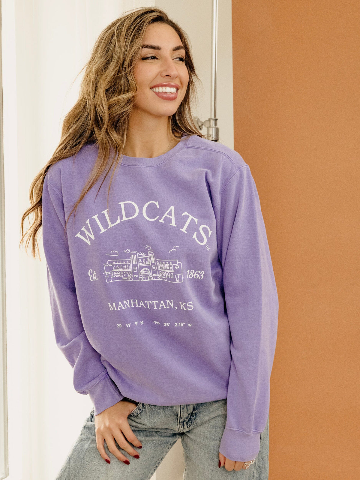 KSU Wildcats Stadium Coordinates Violet Sweatshirt