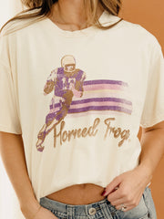 TCU Horned Frogs Mono QB Off White Thrifted Tee