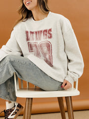 Mississippi State Bulldogs Player Ash Gray Thrifted Sweatshirt