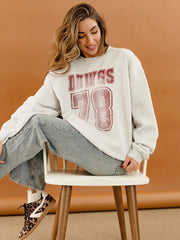 Mississippi State Bulldogs Player Ash Gray Thrifted Sweatshirt