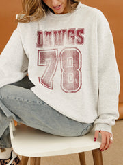 Mississippi State Bulldogs Player Ash Gray Thrifted Sweatshirt