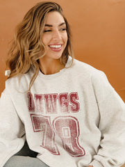 Mississippi State Bulldogs Player Ash Gray Thrifted Sweatshirt