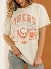 Clemson Tigers Prep Patch Off White Thrifted Tee