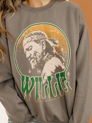 Willie Nelson Crystal Charcoal Thrifted Sweatshirt