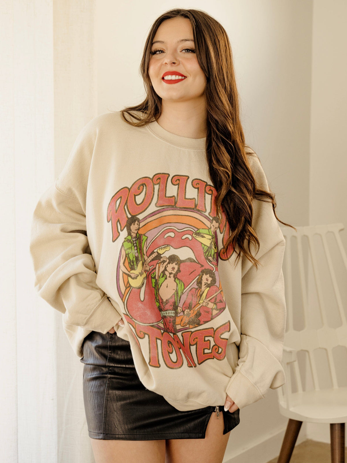 Rolling Stones Vintage Concert Sand Thrifted Sweatshirt